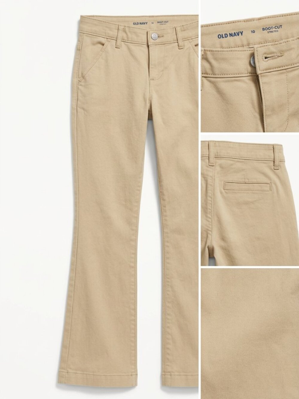 Old Navy Boot-Cut Stretch Khaki Pants, Size 10